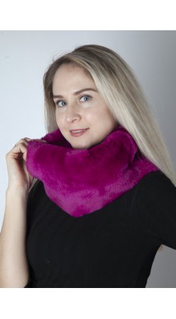 Fuchsia rex fur neck warmer